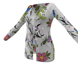 Maritime Floral - Ladies Designer Cardigan With Pockets