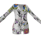 Maritime Floral - Ladies Designer Cardigan With Pockets