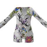 Maritime Floral - Ladies Designer Cardigan With Pockets