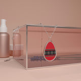 Starburst - Cardinal Red - Oval Necklace