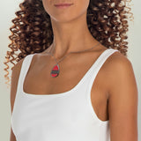 Starburst - Cardinal Red - Oval Necklace