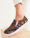 Sacred Baskets - Indigenous Street-wear Slip On Kicks Women's Slip-On Canvas Shoe
