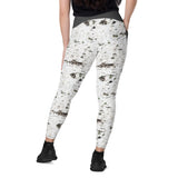 Birch Bark Print - Crossover Leggings with Pockets