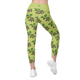 Sata Blueberries - Wild Willows - Crossover Leggings with Pockets