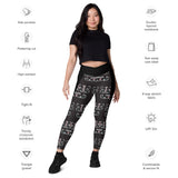 Wabanaki Double Curve - Crossover Leggings with Pockets