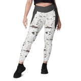 Birch Bark Print - Crossover Leggings with Pockets