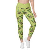 Sata Blueberries - Wild Willows - Crossover Leggings with Pockets