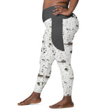 Birch Bark Print - Crossover Leggings with Pockets