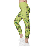 Sata Blueberries - Wild Willows - Crossover Leggings with Pockets