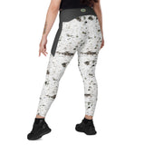 Birch Bark Print - Crossover Leggings with Pockets