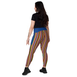 Jorongo / Serape - Crossover Leggings with Blue Pockets