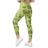 Sata Blueberries - Wild Willows - Crossover Leggings with Pockets