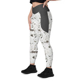 Birch Bark Print - Crossover Leggings with Pockets
