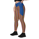 Jorongo / Serape - Crossover Leggings with Blue Pockets