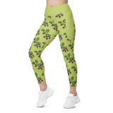 Sata Blueberries - Wild Willows - Crossover Leggings with Pockets