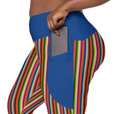 Jorongo / Serape - Crossover Leggings with Blue Pockets