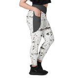 Birch Bark Print - Crossover Leggings with Pockets