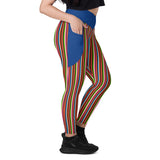 Jorongo / Serape - Crossover Leggings with Blue Pockets