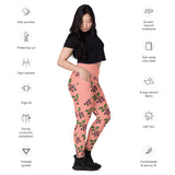 Sata Blueberries - Rose Bud - Crossover Leggings with Pockets