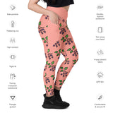 Sata Blueberries - Rose Bud - Crossover Leggings with Pockets
