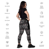 Wabanaki Double Curve - Crossover Leggings with Pockets