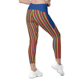 Jorongo / Serape - Crossover Leggings with Blue Pockets