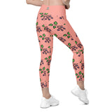 Sata Blueberries - Rose Bud - Crossover Leggings with Pockets