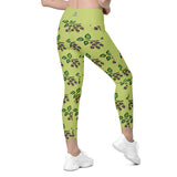 Sata Blueberries - Wild Willows - Crossover Leggings with Pockets