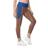 Jorongo / Serape - Crossover Leggings with Blue Pockets