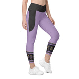 Starburst - Lilac - Crossover Leggings with Pockets