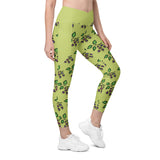 Sata Blueberries - Wild Willows - Crossover Leggings with Pockets