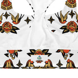 Lack Back - American Traditional Tattoo Style - Longline Sports Bra