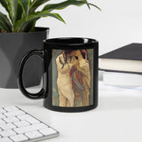 Konnorónhkwa - Sweethearts VI - Indigenous Art Nouveau - Black Glossy Mug