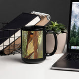 Giizhik Indigenous Art Nouveau - Black Glossy Mug