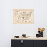 1888 Map of the Indian Reservations within the United States and Territories - Poster