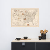 1888 Map of the Indian Reservations within the United States and Territories - Poster