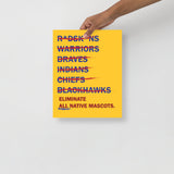 Eliminate All Native Mascots Matte Poster