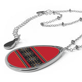 Starburst - Cardinal Red - Oval Necklace