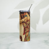 Thro sii muu - Sweethearts VII - Indigenous Art Nouveau - Stainless steel tumbler