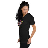 Eastern Woodlands Style Floral Uterus - Short Sleeve V-Neck T-Shirt