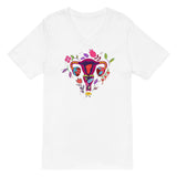 Eastern Woodlands Style Floral Uterus - Short Sleeve V-Neck T-Shirt