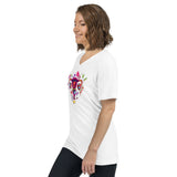 Eastern Woodlands Style Floral Uterus - Short Sleeve V-Neck T-Shirt