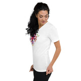 Eastern Woodlands Style Floral Uterus - Short Sleeve V-Neck T-Shirt