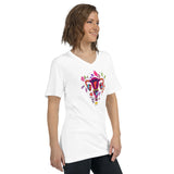 Eastern Woodlands Style Floral Uterus - Short Sleeve V-Neck T-Shirt