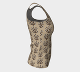 Pussy Willow Beadwork Print Fitted Tank Top