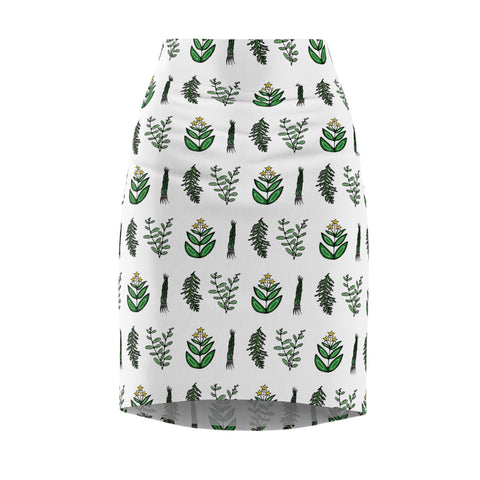 4 Medicines Women's Pencil Skirt Sage - Sweetgrass - Tobacco - Cedar