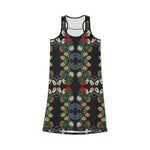 Floral Roses Beadwork Print Women's Racerback Dress