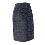 Beadwork Otters Print Women's Pencil Skirt