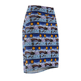 Fish & Loon Indigenous Design Women's Pencil Skirt  Cree - Algonquin - Native American