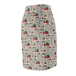 Eastern Woodlands Floral Beige Women's Pencil Skirt
